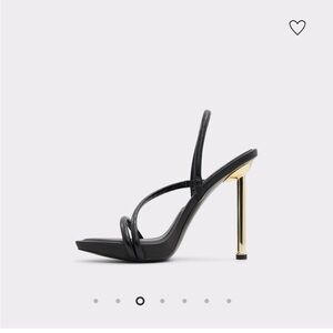 Aldo Black and Gold Strappy Heels